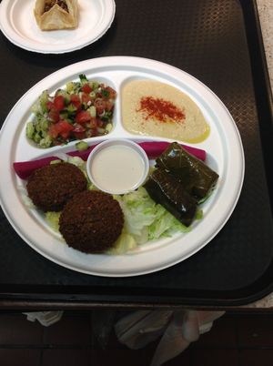 Maza Platter
Homemade falafels, dolmas, Mediterranean salad, hummus and pickled turnips. Naturally vegan! at Saca's Mediterranean Cuisine in Claremont