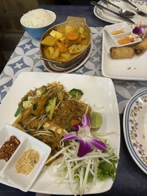 Pad Thai, Massaman curry, spring rolls   at Jungle Kitchen in Ao Nang