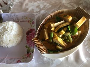 Red curry tofu  at Jungle Kitchen in Ao Nang