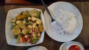 Vegetable green curry  at Natural Restaurant in Phuket