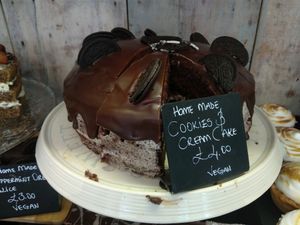 Vegan cookies & cream cake at Our Cornish Pasty Shop in Brighton