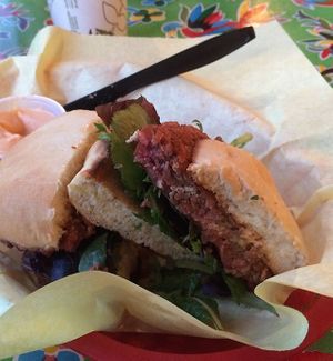 Vegan Burger at The Station Cafe in San Antonio