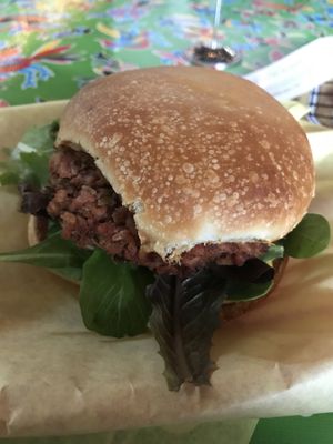 Vegan burger at The Station Cafe in San Antonio