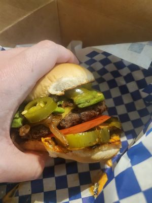 Southwest burger! at Cake Thieves in San Antonio