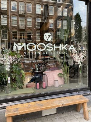 I just took a picture outside, I was distracted by the friend I had dinner with and I forgot to take pics of the food  at Mooshka in Amsterdam