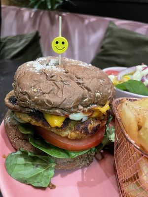 Middle eastern burger  at Mooshka in Amsterdam