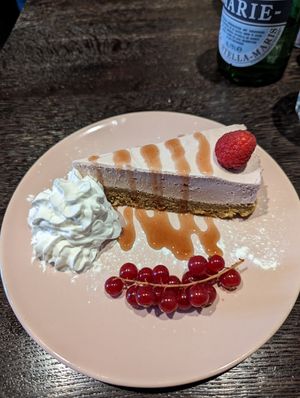 Strawberry cheesecake at Mooshka in Amsterdam