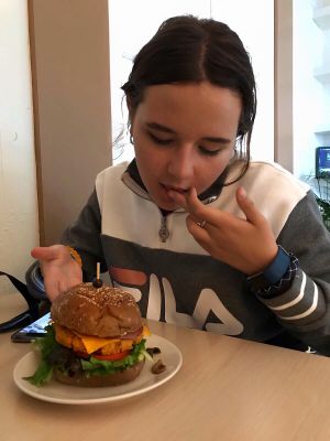 The chickpea burger at Mooshka in Amsterdam