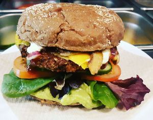 Caribbean Burger at Mooshka in Amsterdam