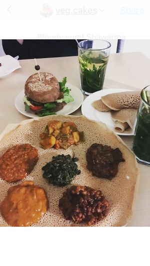 Injera and the shawarma burger ?  at Mooshka in Amsterdam