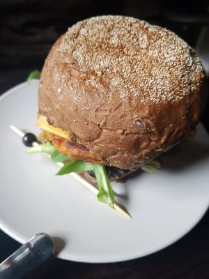 Middle eastern burger at Mooshka in Amsterdam