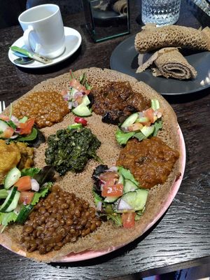 Ethiopian injera at Mooshka in Amsterdam