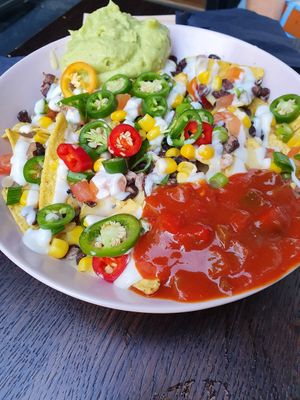 Loaded nacho's. They're not childish with the peppers. at Mooshka in Amsterdam