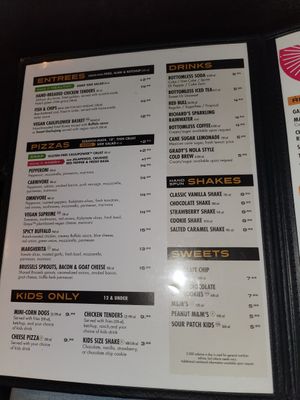 Menu at Alamo Drafthouse Cinema in San Antonio