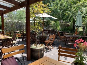 Garden dining option at Brown Sugar Cafe in Taihape