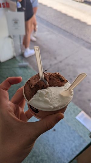 Coconut and chocolate at Gelateria Tramonti in Cartagena