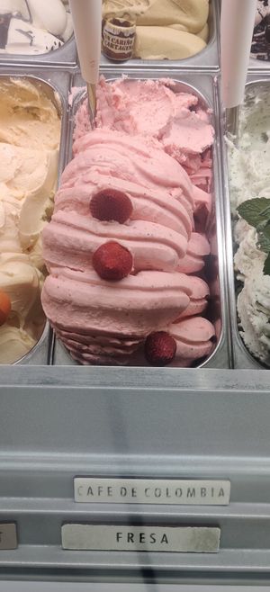 Strawberry 🌱 at Gelateria Tramonti in Cartagena