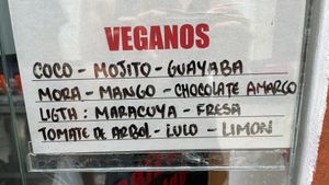 Vegan options  at Gelateria Tramonti in Cartagena