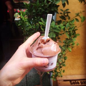 vegan  chocolate  at Gelateria Tramonti in Cartagena