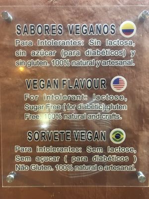 👊 all the flavours whit fruits and water (sorbets) are vegan  at Gelateria Tramonti in Cartagena