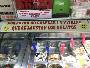 Vegan ice cream are at the front at Gelateria Tramonti in Cartagena