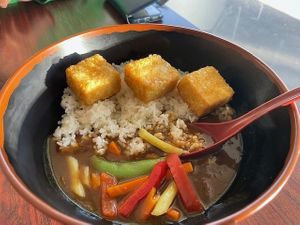 agadashi tofu and curry at Samurai Bowl in Christchurch