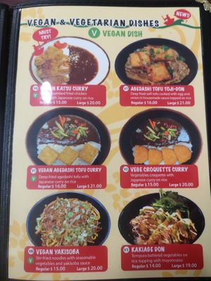 Menu at Samurai Bowl in Christchurch