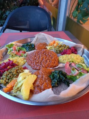 Vegetarian dégustation platter at Awash in Geneva