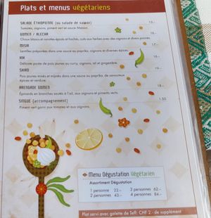 Vegetarian menu, all vegan at Awash in Geneva