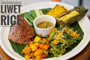 Indonesian liwet rice,local indonesian food,taste little bit spicy, but very tastefull  at Bodhi Leaf Eatery in Denpasar