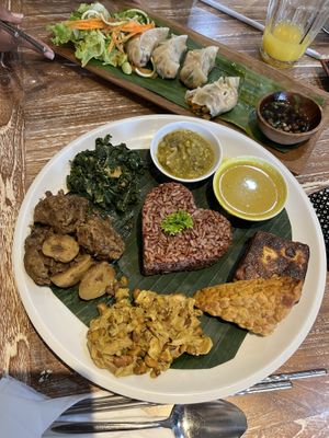 Minang platter  at Bodhi Leaf Eatery in Denpasar
