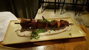Hot skewer at Four One Six (416) in Tel Aviv