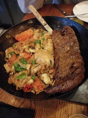 steak in a pan at Four One Six (416) in Tel Aviv