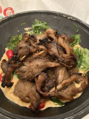 Korean bbq mushrooms (delivery)  at Four One Six (416) in Tel Aviv