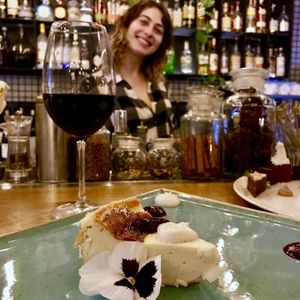 Amazing cheese cake and super awesome bartender at Four One Six (416) in Tel Aviv