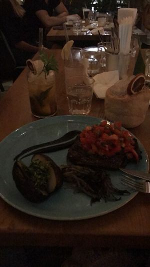 Unbelievable Vegan Steak made of seitan  at Four One Six (416) in Tel Aviv