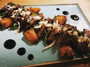 vegan steak salad at Four One Six (416) in Tel Aviv