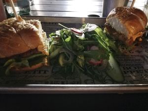 mushroom 'burger' at Four One Six (416) in Tel Aviv