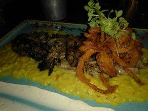 Off the grill made from oyster mushrooms at Four One Six (416) in Tel Aviv