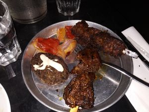 Vegan shish kebab & cutlet at Four One Six (416) in Tel Aviv