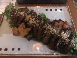 Steak salad at Four One Six (416) in Tel Aviv