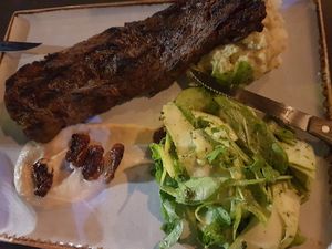 Vegan Steak. Awesome!!!! at Four One Six (416) in Tel Aviv