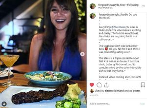 Vegan steak and caesar salad at Four One Six (416) in Tel Aviv