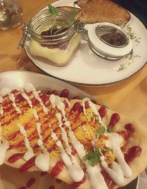 Tofoie gras and langoš at Balans Bistro in Bratislava