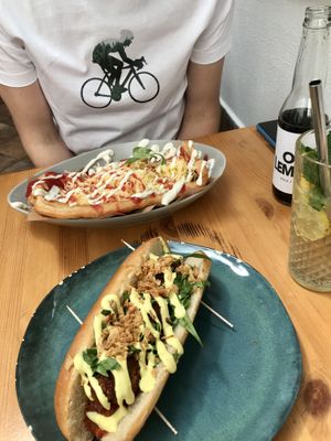 NoMeatball sandwich + langosˇ at Balans Bistro in Bratislava