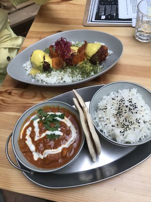 Hot madras & NoMeat balls at Balans Bistro in Bratislava