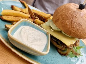 czechoslovak burger at Balans Bistro in Bratislava