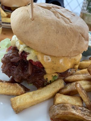 tasty burgers  at Balans Bistro in Bratislava