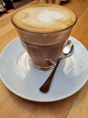 Flat white at Balans Bistro in Bratislava