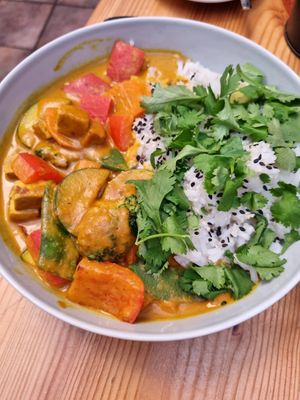 Yellow curry at Balans Bistro in Bratislava